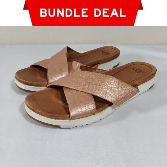 🌺 Bundle Only 🌺 UGG Bronze Leather Sandals - 8.5 - Picture 1 of 4